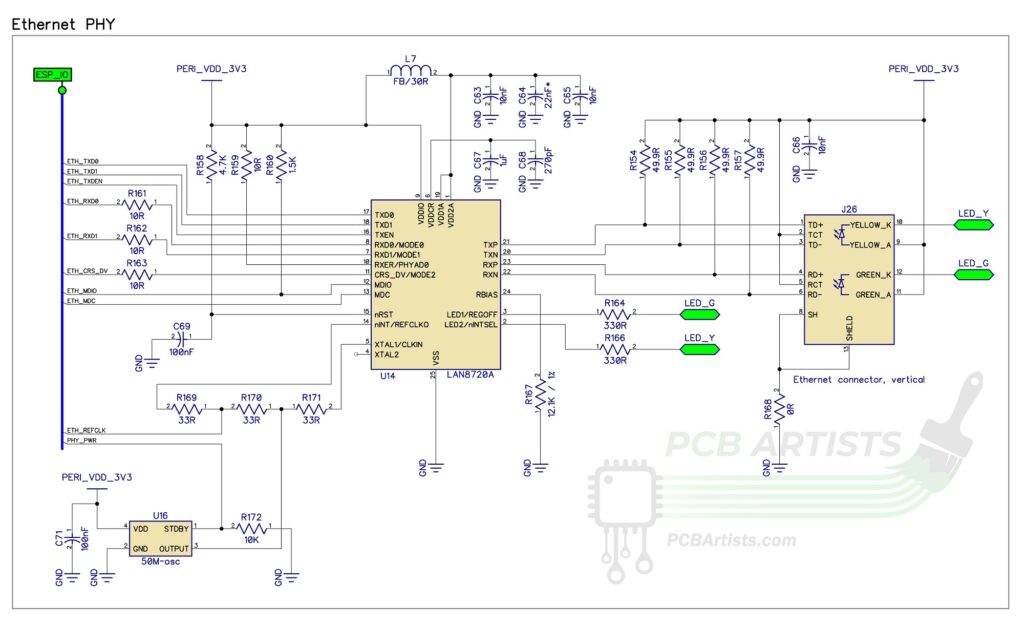 ESP32 ethernet phy schematic