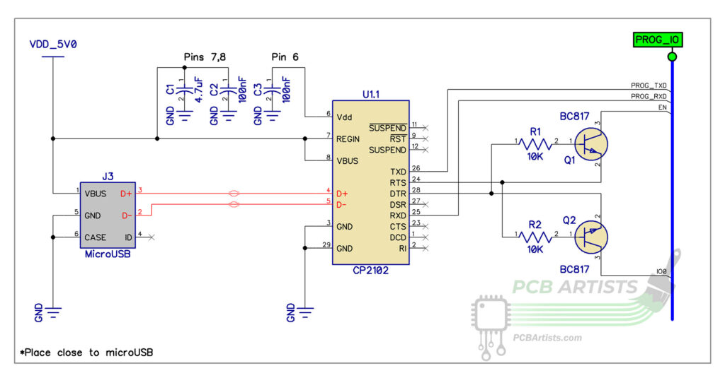 esp32 cp2102 programmer schematic for espressif esp32 esp8266