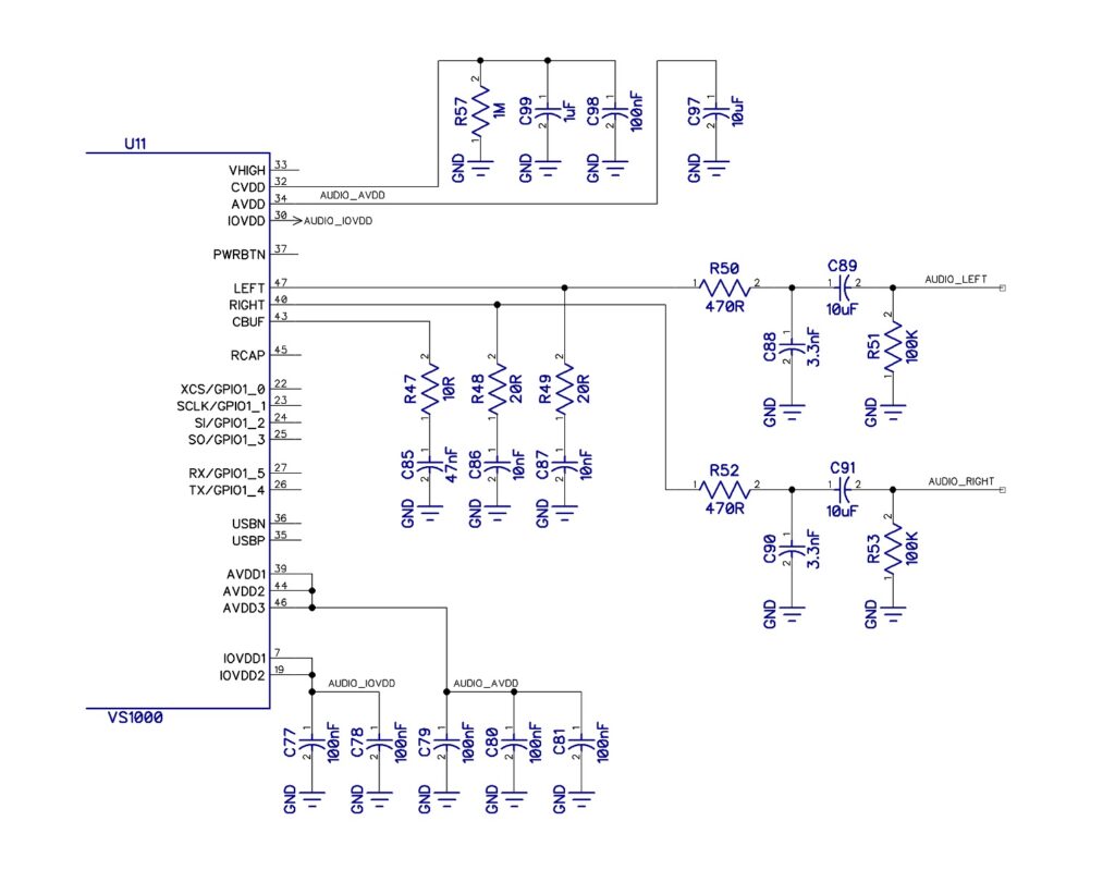 VS1000 line out schematic with filter