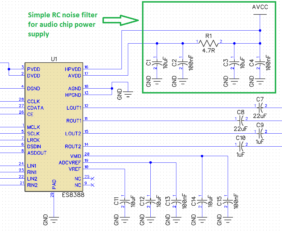 audio codec rp2040 pcb layout