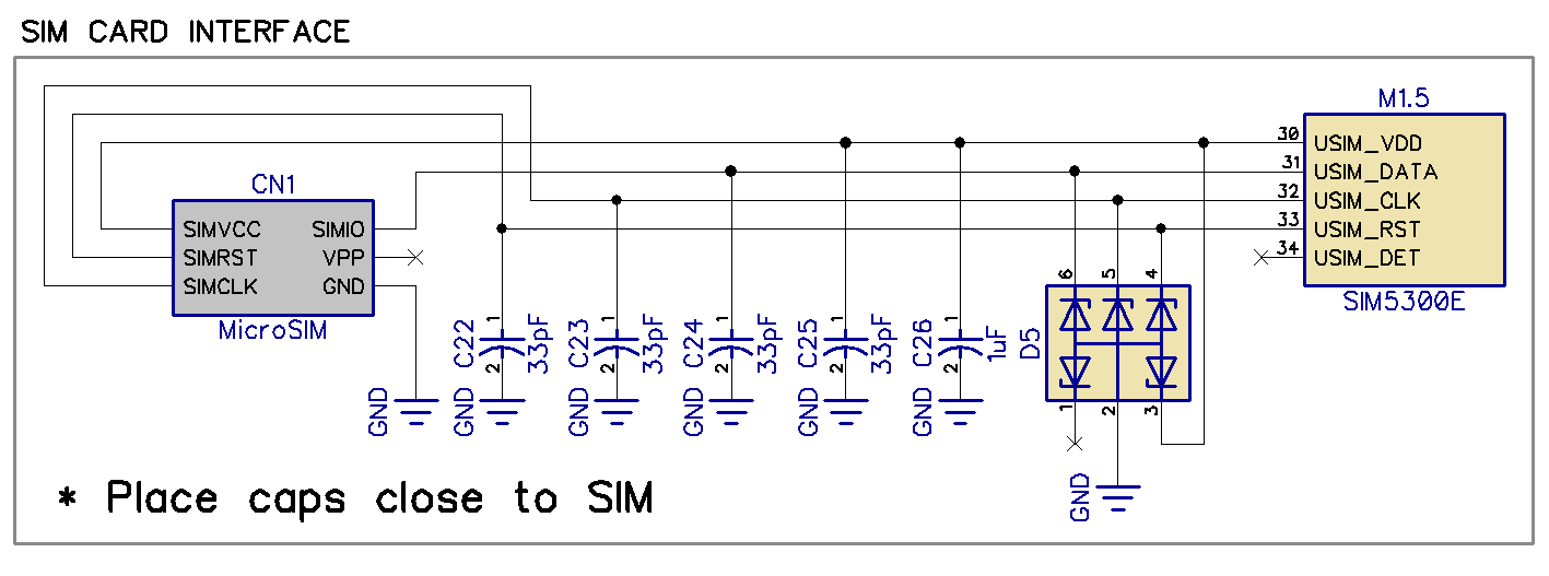 sim7600 4g modem sim card connection schematic