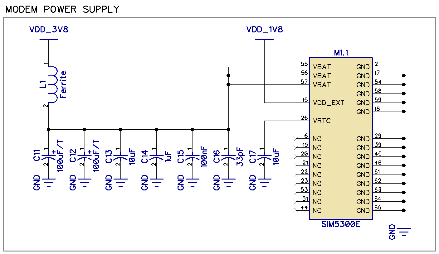 simcom 4g modem power supply schematic