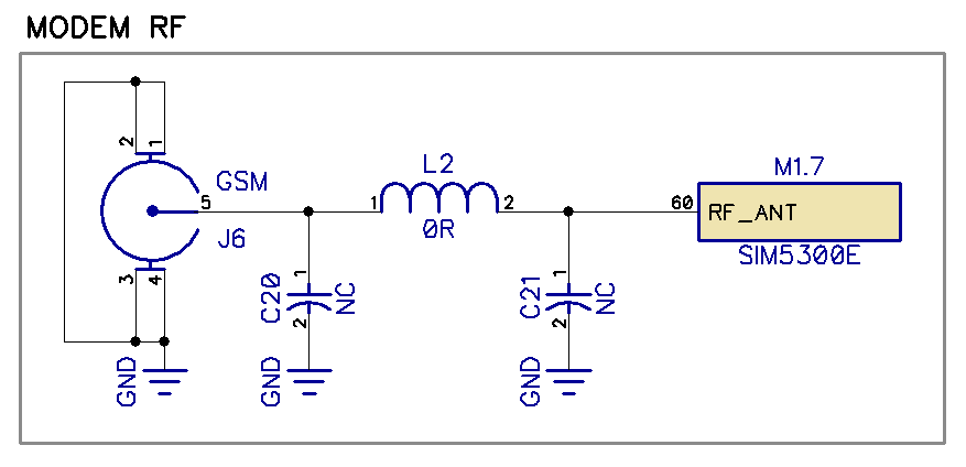 simcom modem antenna matching network schematic