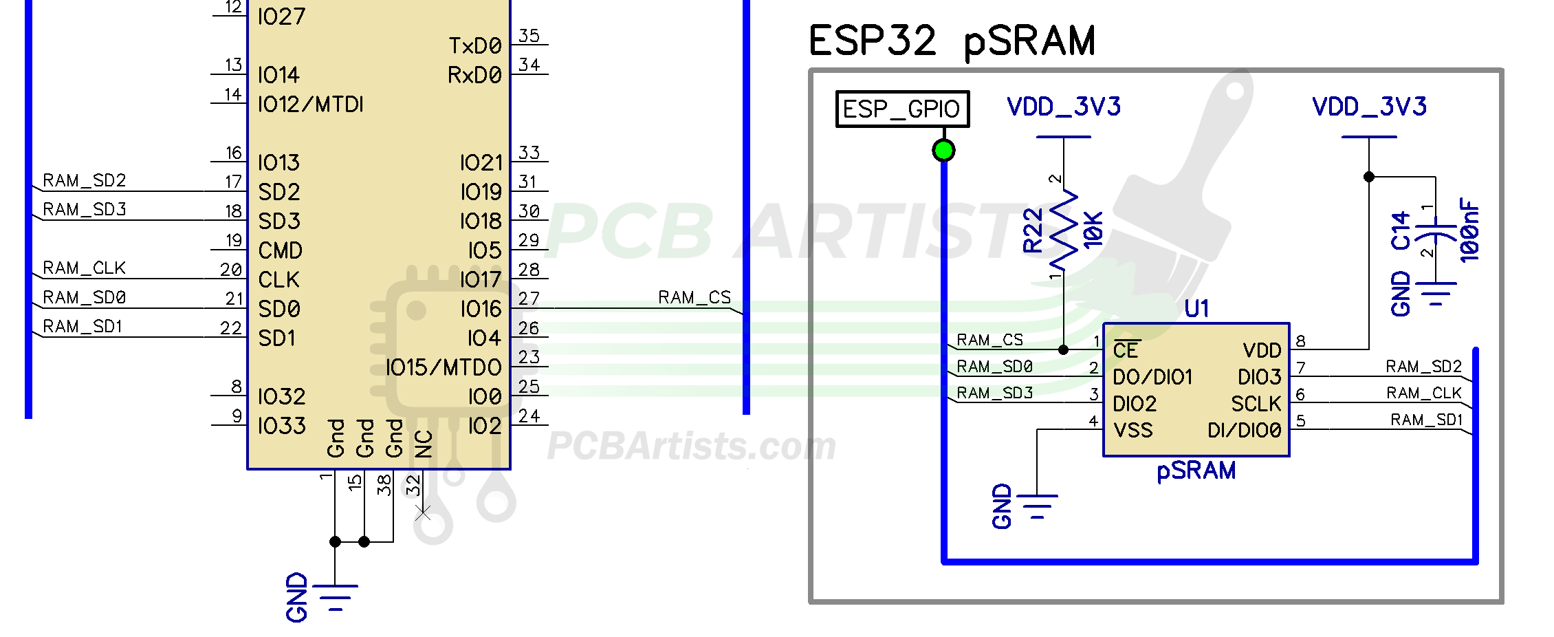 esp32 psram schematic