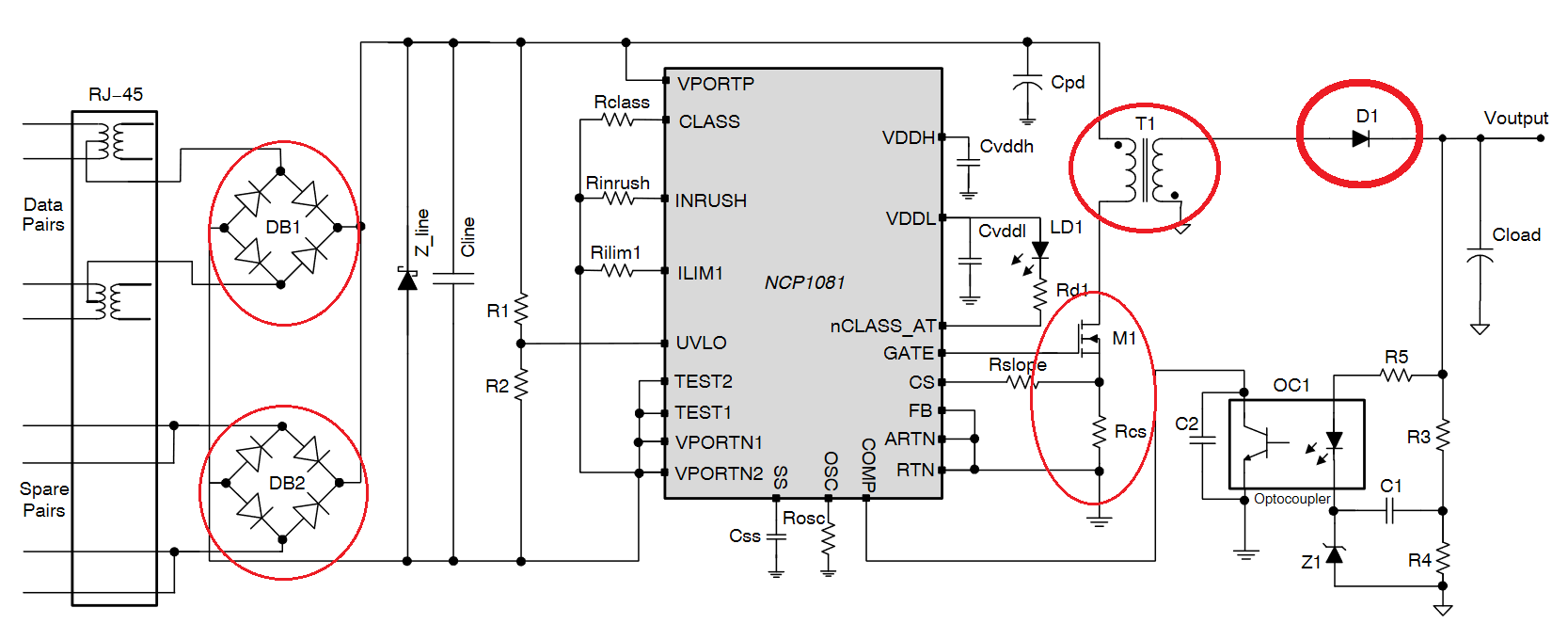 high power poe plus pd schematic and heat sources