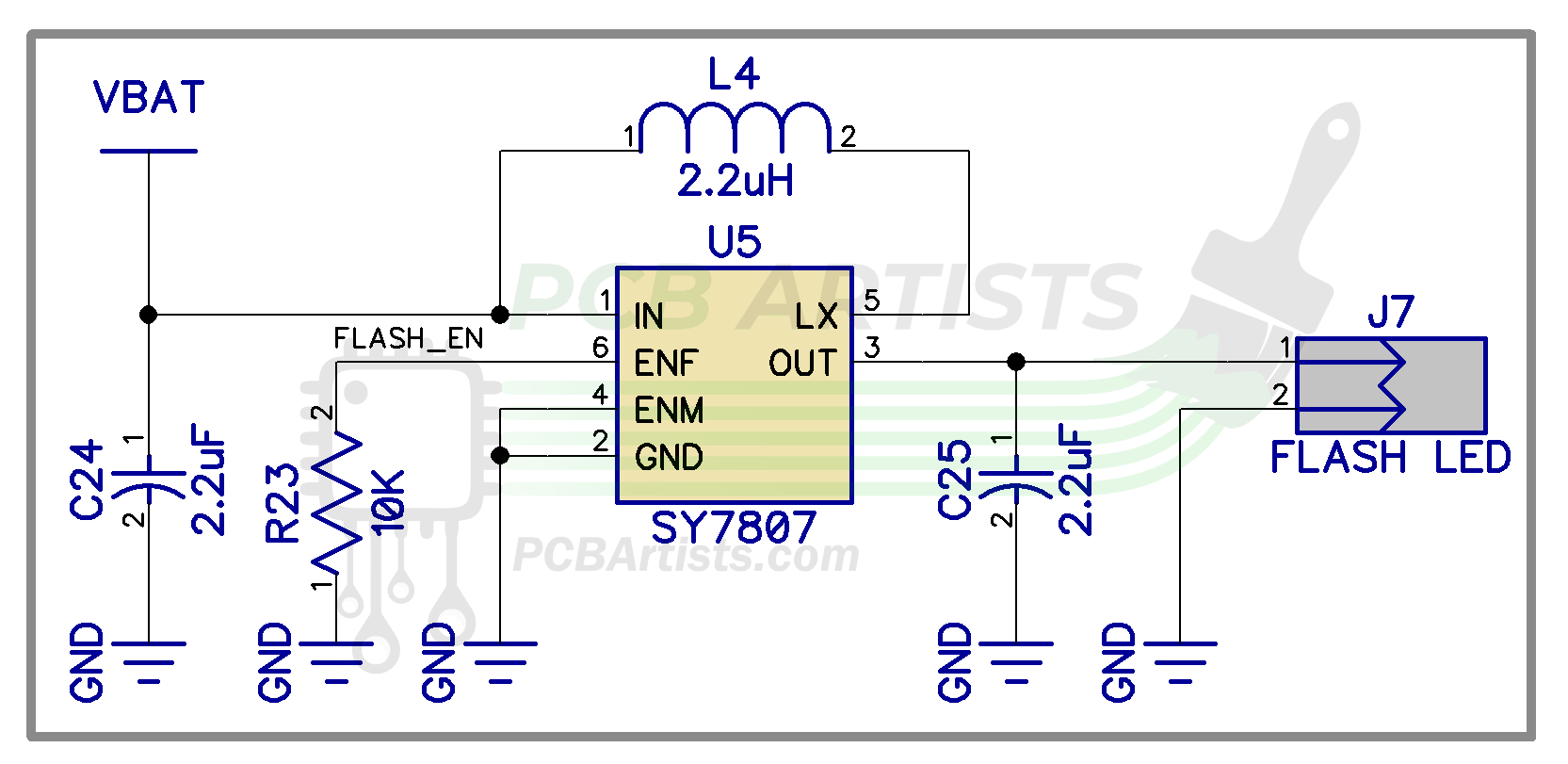 high power led flash schematic sy7807 boost converter