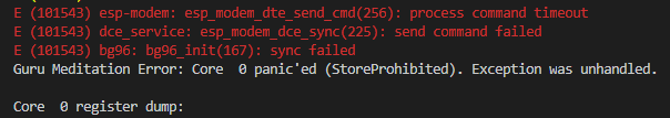 esp_modem_dte_send_cmd process command timeout esp_modem_dce_sync send command failed