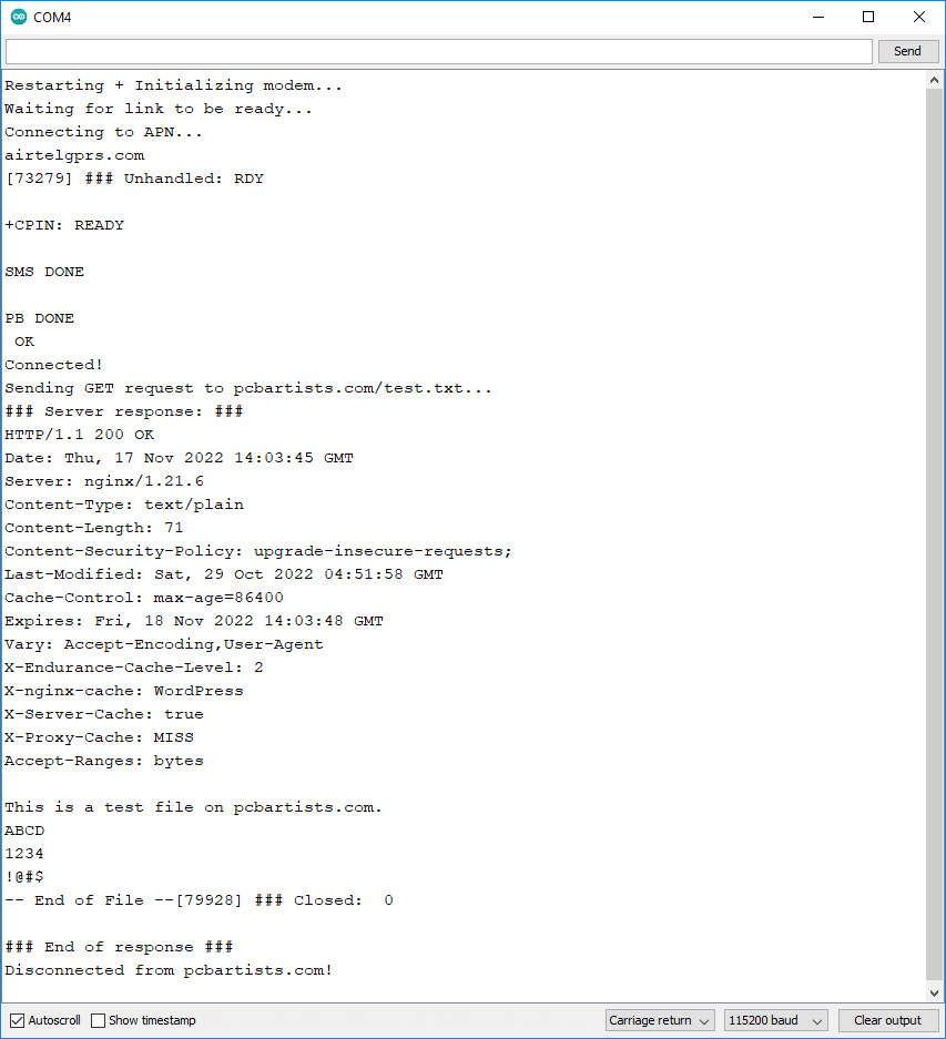 esp32 sim7600 arduino http get request debug logs