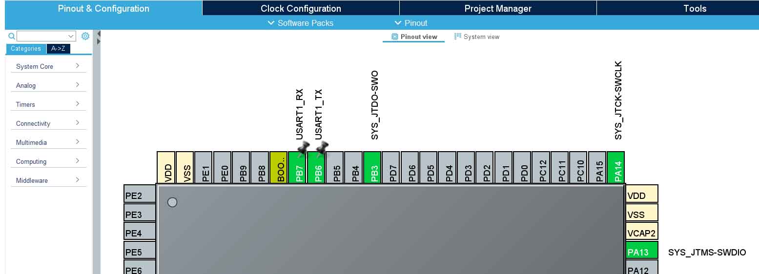 stm32 zmod4510 interfacing pinout cubemx