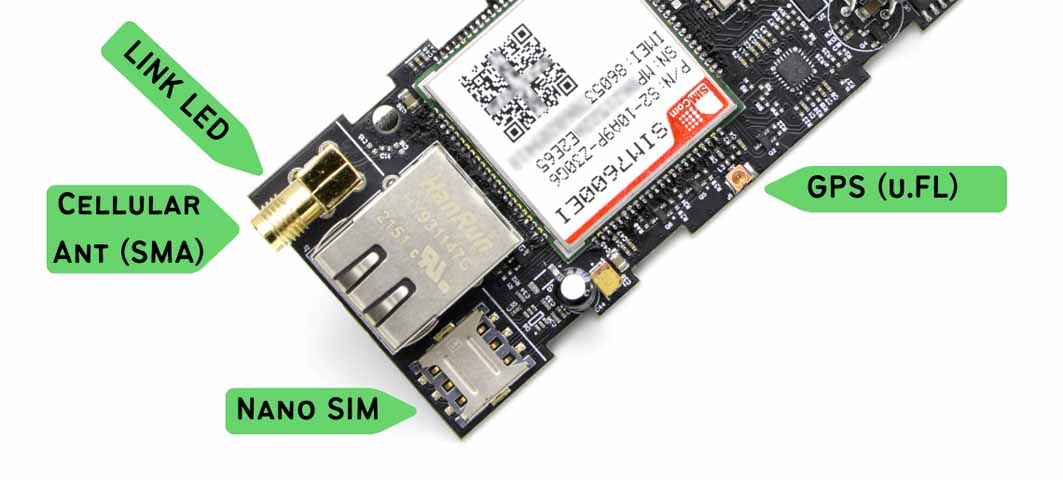 SIM7600 gateway nano sim connector and antenna