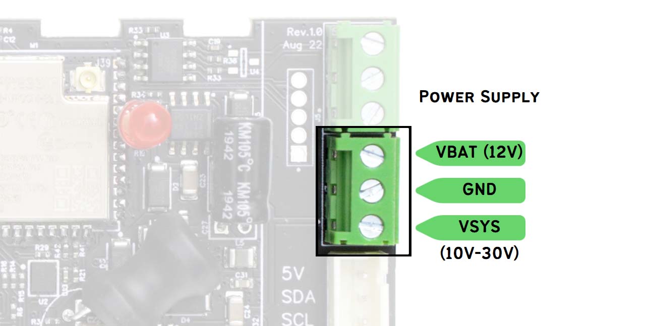 solar power and battery connector pinout