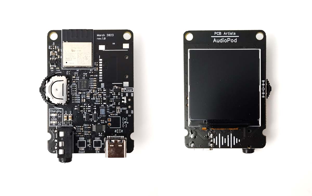 pcbartists esp32-c3 es8388 audio devkit with lcd display