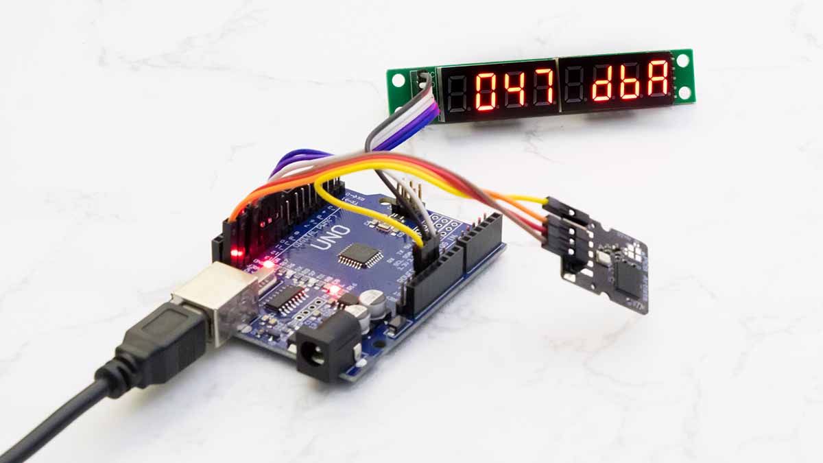 arduino decibel meter with 7 segment display