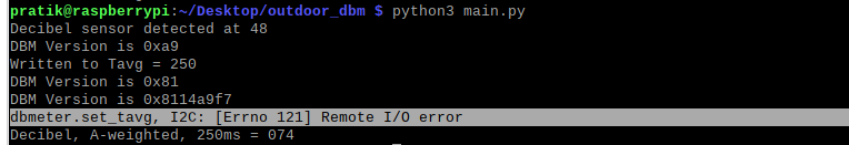 Errno 121 Remote IO error on Pi Zero W