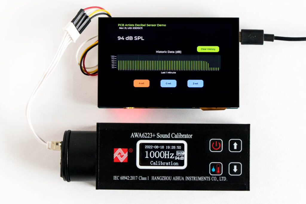 PCBA-DBM-r3 A-weighted 1000 Hz sound level